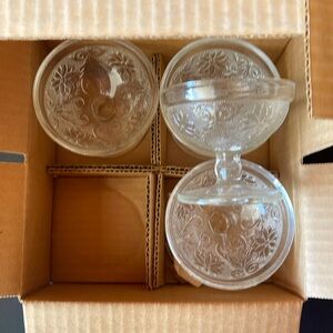 Four Tiara exclusive  glass cups dinnerware